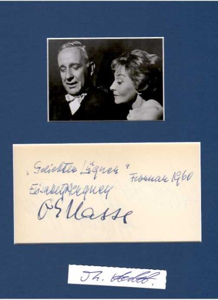 ELISABETH BERGNER (1897-1986) österreichisch-britische Theater- und Filmschauspielerin, 1940 emigrierte sie mit Regisseur Paul Czinner nach Hollywood; O.E. HASSE (Otto Eduard Hasse,1903-78) deutscher Schauspieler