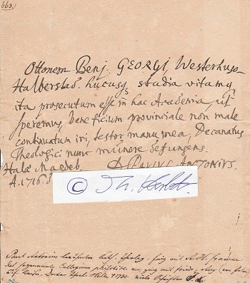 PAUL ANTONIUS (+ 1730) Dr.theol., lutherischer Theologe