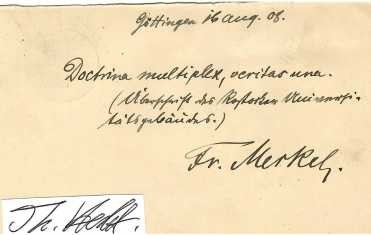 FRIEDRICH MERKEL (1845-1919) Professor Dr.med., deutscher Mediziner, Anatom und Rektor der Universitäten Rostock und Göttingen, Geheimer Medizinalrat. Nach ihm sind die Merkel-Zellen oder Merkel-Körperchen (Merkel-Tastscheiben) benannt. / german anatomic medican, zoologican