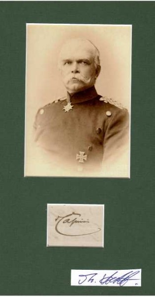 LEO VON CAPRIVI (1831-99) deutscher Admiral, von 1890 bis 1894 als Nachfolger Otto von Bismarcks Reichskanzler des Deutschen Kaiserreichs