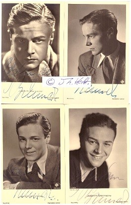 JOACHIM BRENNECKE (1919-2011 Vaduz/Liechtenstein) deutscher Schauspieler, Sohn des Magdeburger Lyrikers Peter Emanuel Steeg, wurde während des Nationalsozialismus auf Goebbels' Gottbegnadeten-Liste als wichtiger Schauspieler geführt