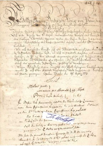 JOHANN AUGUST SACK (1764-1831) Civilgouverneur des Landes zwischen Oder und Elbe, Oberpräsidenten der preußischen Rheinprovinz