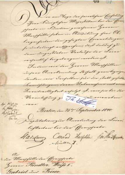 ZUR EHRENPFORTE am 21. September 1840