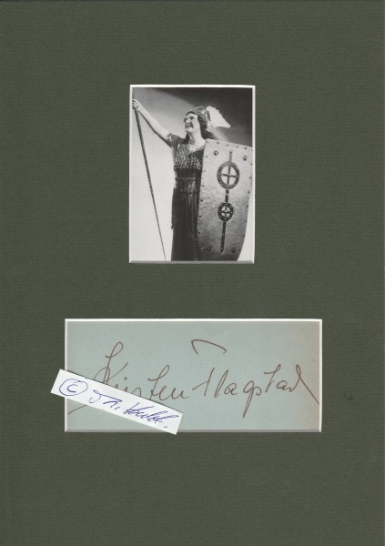 KIRSTEN FLAGSTAD (1895-1962) norwegische Opernsängerin (hochdramatischer Sopran). Sie gilt als eine der größten Wagnerinterpretinnen überhaupt.
