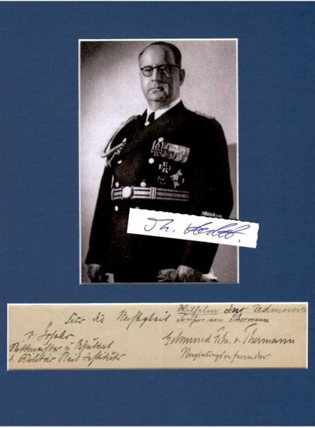 EDMUND VON THERMANN (1884-1951) FREIHER, deutscher Diplomat und SS-Brigadeführer. 1936 wurde die Gesandtschaft in Buenos Aires von Adolf Hitler zur Botschaft aufgewertet und Thermanns Tochter Renate lernte Hans Joachim von Hadeln, Heinrich Himmlers Adjutant, kennen und heiratete diesen 1939. Nach dessen Tod 1943 heiratete sie am 16. Mai 1944 Fritz Darges.