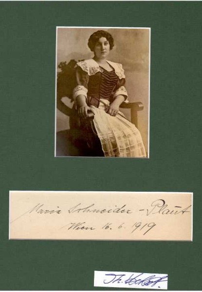 MARIA SCHNEIDER-PLAUT (1888-1982) deutsche Sängerin und Schauspielerin, Gattin des deutschen Schauspieler, Rezitator und lippischer Heimatdichter Joseph Plaut
