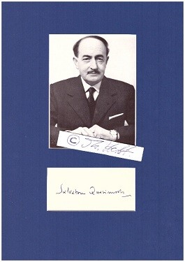 SALVATORE QUASIMODO (1901-68) italienischer Lyriker und Kritiker. 1959 wurde ihm der Nobelpreis für Literatur verliehen.