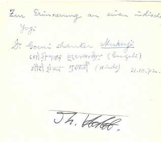 GOURI SHANKAR MUKERJI (1927-98) Dr.., indischer Arzt, Yogalehrer und Autor; Gosh Yoga