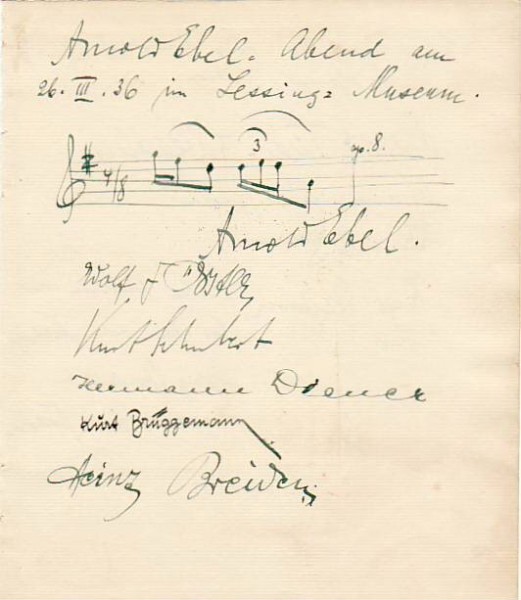 ARNOLD EBEL (1883-1963) dt. Komponist, Schüler von Max Bruch