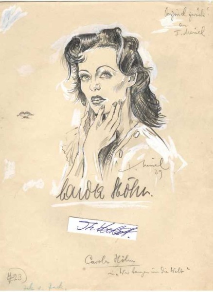 CAROLA HÖHN (1910-2005) deutsche Schauspielerin, 1941 heiratete Carola Höhn den Major der Luftwaffe und Ritterkreuzträger Arved Crüger, Synchronsprecherin u.a. für Katharine Hepburn, Filmband in Gold