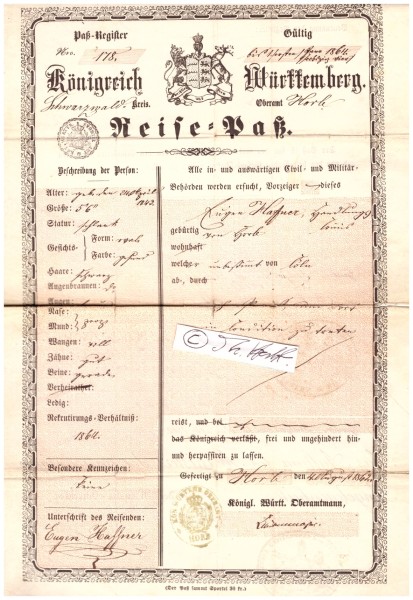 KARL VON VARNBÜLER (Freiherr Friedrich Karl Gottlob Varnbüler von und zu Hemmingen, 1809-89, deutscher Politiker, württembergischer Staatsminister und Mitglied des Reichstags, seit 1864 Minister des Auswärtigen, 1870 Präsident des Geheimen Rats), Großkreuz des Friedrichs-Ordens, 1866 Großkreuz des Ordens der Württembergischen Krone, 1867 das Großkreuz des Ordens vom Zähringer Löwen