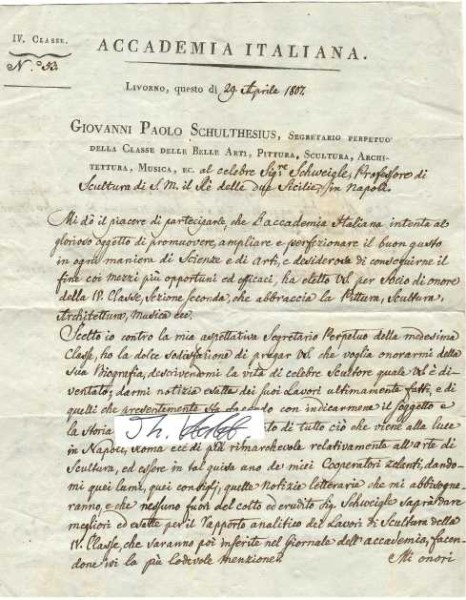 JOHANN PAUL SCHULTHESIUS (Giovanni Paolo Schulthesius, 1748-1816) deutscher Theologe, Komponist und Pianist, der einen großen Teil seines Lebens in Italien verbrachte; erste Pastor der Holländisch-Deutschen Kongregation angesehen. Seine Traueransprachen, vom Deutschen ins Italienische übersetzt, stellen die ersten evangelischen Schriften in Italien nach der Gegenreformation dar.