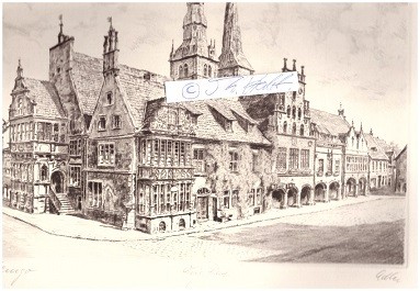 ADLER (evtl. RICHARD ADLER, 1907-77 deutscher Maler, Illustrator und Graphiker) - HANSESTADT LEMGO (Lippe)