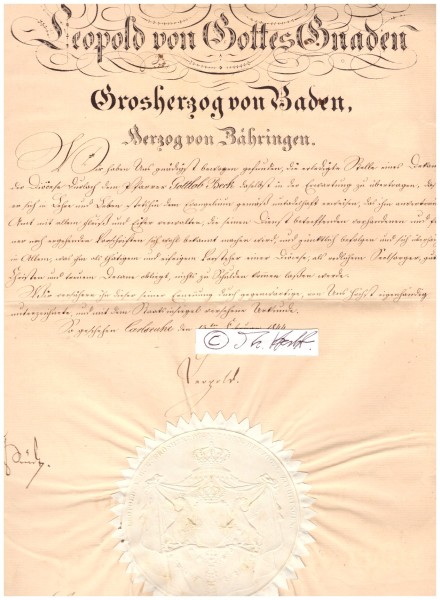 LEOPOLD I. GROßHERZOG VON BADEN (Karl Leopold I. Friedrich von Baden, 1790-1852) 1830-52 regierender Großherzog von Baden, Generalmajor