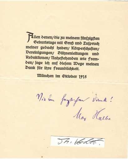 MAX HALBE (1865-1944) deutscher Schriftsteller, Dichter / german writer and poet