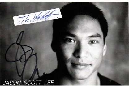 JASON SCOTT LEE (1966) American actor and martial artist who is perhaps best known for his roles as Bruce Lee (no relation) in the 1993 martial arts film Dragon: The Bruce Lee Story and Mowgli in Disney's 1994 live action adaptation of The Jungle Book