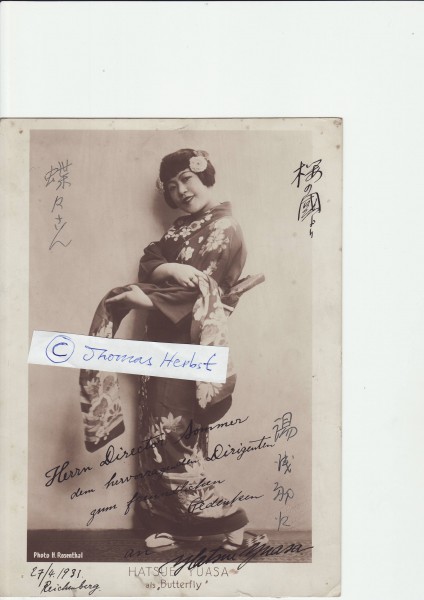 HATSUE YUASA (1903- ?) japanischer Sopran, verheiratet mit dem Pianisten Walther Carl Meiszner, sang bis 1941 in Deutschland