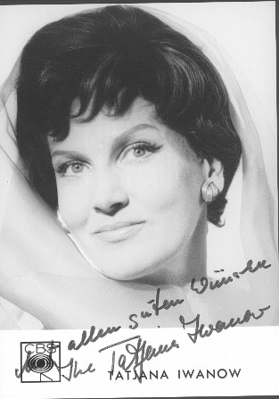 TATJANA IWANOW (1925-79) Sängerin und Schauspielerin, Ehefrau von Gert Fröbe