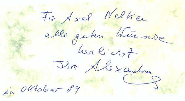 ALEXANDRA CORDES (1935-86 ermordet von ihrem Mann dem Journalist Michael Horbach) deutsche Schriftstellerin