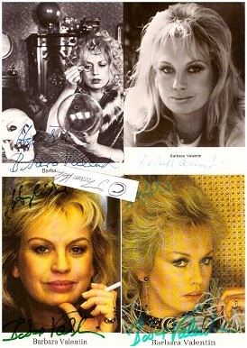 BARBARA VALENTIN ( eigentlich Ursula Ledersteger, 1940-2002) österreichische Schauspielerin, als Busenwunder und Sexbombe bekannt, in den 1980er Jahren lebte sie mit Freddie Mercury, dem Sänger der Rockband Queen