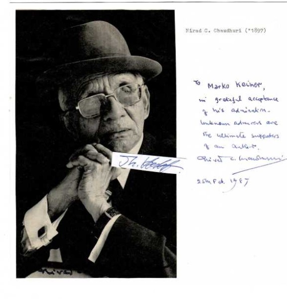 NIRAD C. CHAUDHURI (Nirad Chandra Chaudhuri,1897-1999) bengalischer Schriftsteller, Historiker, Kulturwissenschaftler