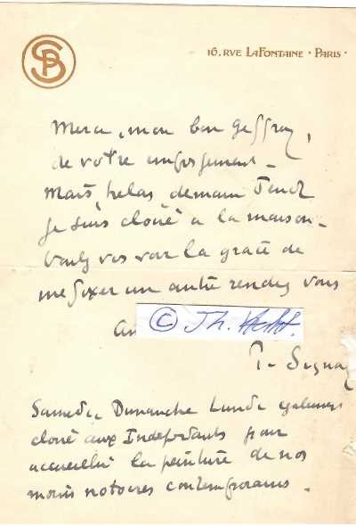 PAUL SIGNAC (1863-1935) französischer Maler und Grafiker und neben Georges Seurat der bedeutendste Künstler des Neo-Impressionismus bzw. Pointillismus, commandeur de la légion d’honneur (Kommandeur der Ehrenlegion). Seit dem Jahr 1915 war er Peintre Officiel de la Marine, ein offizieller Marinemaler der französischen Marine im Offiziersrang. / french painter