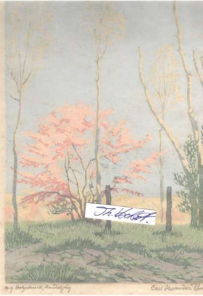 CARL ALEXANDER BRENDEL (Karl Alexander Brendel, 1877-1945) deutscher Maler und Holzschneider, vor allem Tier- und Landschaftsbilder. Er arbeitete auch als Holzschneider und Illustrator von Kinderbüchern.Professor an der Staatlichen Hochschule für bildende Kunst zu Weimar. 1937, 1938 und 1939 war er mit neun Bildern auf der Großen Deutschen Kunstausstellung in München vertreten, von denen Hitler 1938 die Ölgemälde Am Kurischen Haff/Nidden, Arbeit am Baugrund und Hohenlychen in der Mark erwarb.
