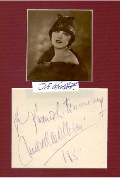 MARCELLA ALBANI (1899-1959) italienische Schauspielerin, Filmproduzentin und Autorin, die besonders im deutschen Stummfilm erfolgreich war, eigene Filmfirma, auch Schriftstellerin-Copy