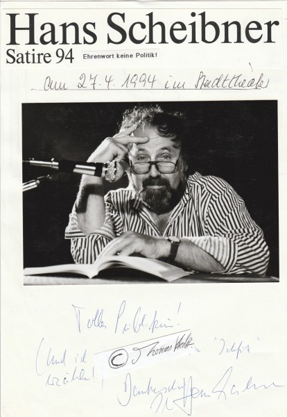 HANS SCHEIBNER (1936-2022) deutscher Satiriker, Liedermacher, Kabarettist und Schriftsteller