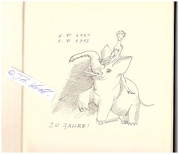 WALTER WELLENSTEIN (1898-1970) dt. Maler, Zeichner und Illustrator, Maskenmaler, Schüler von Emil Orlik, veröffentlichte seine Zeichnungen im Simplicissimus, Eulenspiegel und Insulaner und illustrierte das Gesamtwerk E.T.A. Hoffmanns, russische Literatur, Kinderbücher und vieles mehr. Nach 1934 war er "Beauftragter für Kunstpflege" am Reichsluftfahrtministerium und beim Reichssportführer