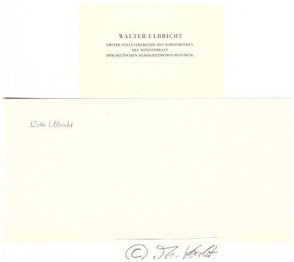WALTER ULBRICHT (1893-1973) Generalsekretär der SED und 1. Staatsratsvorsitzender der DDR