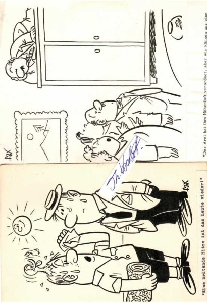 FAX (GERHARD RUPPIK, 1929-96) deutscher Karikaturist und Graphiker in Berlin, viele Jahre Mitglied des Karikaturistenvereins DIE WOLKE, er veröffentlichte seine Zeichnungen u.a. Anfang der 70´er Jahre in der BERLINER MORGENPOST