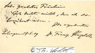 FRANZ PENZOLDT (1849-1927) Professor Dr.med, deutscher Internist und Pharmakologe, Generalarzt im Ersten Weltkrieg, 1919 Ehrenbürger von Erlangen, Vater des Schriftstellers Ernst Penzoldt und des Arztes Fritz Penzoldt, der Sigrid Onégin heiratete und 1959 starb. Das am 20. Juni 2005 eröffnete Franz-Penzoldt-Zentrum der Friedrich-Alexander-Universität Erlangen-Nürnberg, welches die zentrale Einrichtung der Medizinischen und der Naturwissenschaftlichen Fakultät für die tierschutzgerechte Haltung von Versuchstieren, die Durchführung von Tierversuchen und tierexperimentelle Dienstleistungen darstellt, wurde nach ihm benannt. / german doctor and university professor