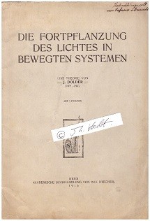 J. DOLDER (Daten unbekannt) Dipl.-Ingenieur in Bern