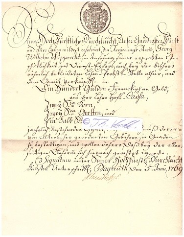 KARL ALEXANDER VON BRANDENBURG-ANSBACH-BAYREUTH (1736-1806) letzter Markgraf von Brandenburg-Ansbach (seit 1757) und Brandenburg-Bayreuth (seit 1769) , begrd. die Friedrich-Alexander-Universität Erlangen-Nürnberg