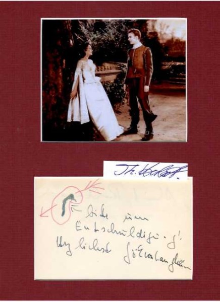 GÖTZ VON LANGENHEIM (1928-2013) deutscher Schauspieler, seit 1959 mit der Schweizer Schauspielerin Blanche Aubry verheiratet. Langheim engagierte sich Jahrzehnte lang für Tierschutz und Tierrechte.