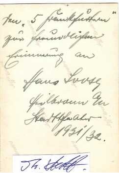 HANS SOOSE (Daten unbekannt) deutscher Theaterschauspieler / german actor