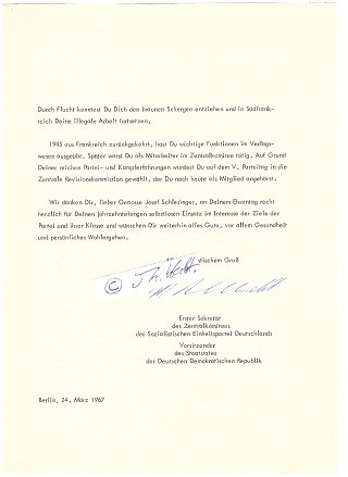 WALTER ULBRICHT (1893-1973) Generalsekretär der SED und 1. Staatsratsvorsitzender der DDR