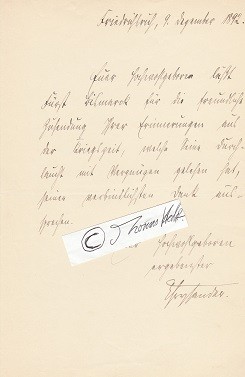 RUDOLF CHRYSANDER (1865-1950) Dr.med, Pazifist, Hausarzt und Privatsekretär des Eisernen Kanzlers Otto von Bismarck, Sohn des Händel-Forschers Friedrich Chrysander