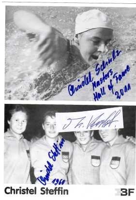 CHRISTEL STEFFIN (1940) deutsche Schwimmerin / german swimmer, bei den Olympischen Spielen 1960 in Rom Bronzemedaille mit der Mannschaft.