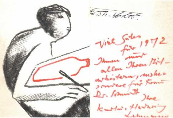 KURT LEHMANN (1905-2000) deutscher Bildhauer. Nach Studienreisen nach Belgien und Frankreich, wo er unter anderem Aristide Maillol besuchte, hielt er sich 1930 mit einem Stipendium in der Villa Massimo in Rom auf. Ab 1931 lebte er in Berlin. Dort war er mit den Bildhauern Gerhard Marcks und Gustav Seitz befreundet. Von 1934 an lebte Lehmann wieder in Kassel. 1949 wurde er Professor an der Technischen Hochschule Hannover (bis 1969), wo er den Lehrstuhl für Modellieren in der Architektur-Abteilung innehatte. In Hannover schuf Kurt Lehmann zahlreiche Plastiken und Reliefs (meist aus Muschelkalk oder Bronze), die noch heute Akzente im Stadtbild setzen. / german sculptor