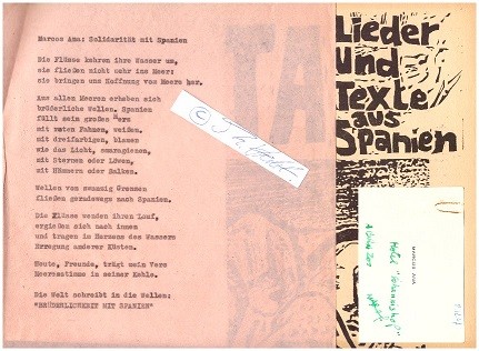 MARCOS ANA (1920-2016, Pseudonym von Fernando Macarro Castillo) spanischer Schriftsteller und Spanienkämpfer, begann in der Haft zu schreiben, seine Gedichte wurden aus dem Gefängnis in Burgos geschmuggelt, die Filmrechte seiner Autobiografie sicherte sich Pedro Almodóvar
