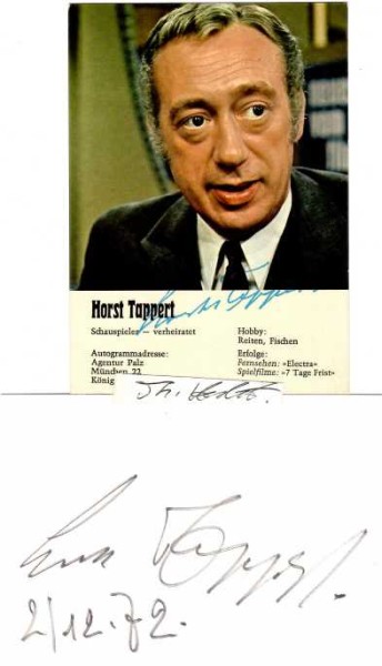 HORST TAPPERT (1923-2008) deutscher Schauspieler "Oberinspektor Derrick"