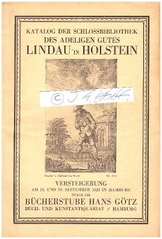 Bücherstube Hans Götz, Buch- und Kunstantiquariat Hamburg 1929