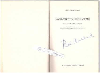 PAUL HINDEMITH (1895-1963) Professor Dr., deutscher Komponist / german composer