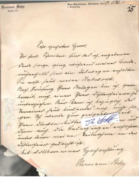 HERMANN STEHR (1864-1940) dt. Schriftsteller, Wahlredner der Deutschen Demokratischen Partei für seinen Freund Walther Rathenau, Gründungsmitglied Preußische Dichterakademie