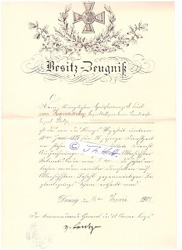AUGUST VON LENTZE (1832-1920) preußischer General der Infanterie, erster Kommandierender General des neuen XVII. Armee-Korps mit Sitz in Danzig, Großkreuz des Roten Adlerordens mit Eichenlaub und Schwertern, Ritter des Schwarzen Adlerordens