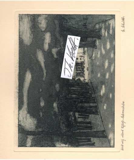 GUSTAV SCHÜTT (auch : Gustavo Schütt, 1890-1968) österreichischer Landschaftsmaler, Grafiker und Restaurator. Professor an der Wiener Frauenkunstschule (Frauenakademie). Schütt war im Jahr 1925 Gründungsmitglied des Mödlinger Kunstvereins. Ab 1928 war Schütt Mitglied der Wiener Secession, aus der er 1939 austrat und Mitglied des Wiener Künstlerhauses wurde. Er erhielt u.a. 1922 Staatsmedaille, 1927 Kunstpreis der Stadt Wien, 1933 Staatsmedaille 1934 Julius-Reich-Preis, 1934 Österreichischer Staatspreis.