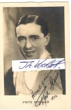 FRITZ STEINER (1896-1977) österreichisch-niederländischer Schauspieler, Komiker, Tänzer und Operettendarsteller, als Jude 1933 aus Deutschland geflohen, Emigrantenkabaretts