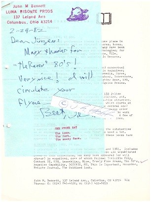 JOHN M. BENNETT (1942) amerikanischer experimenteller Text-, Klang- und Bilddichter / American experimental text, sound, and visual poet